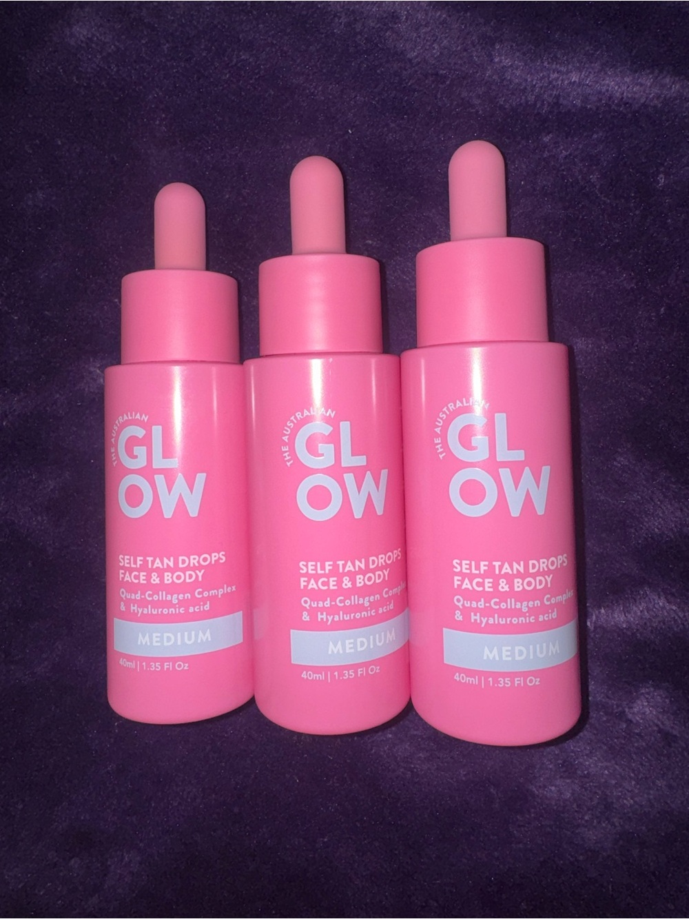 NEW X3 GLOW SELF TAN DROPS FACE & BODY MEDIUM 40ml